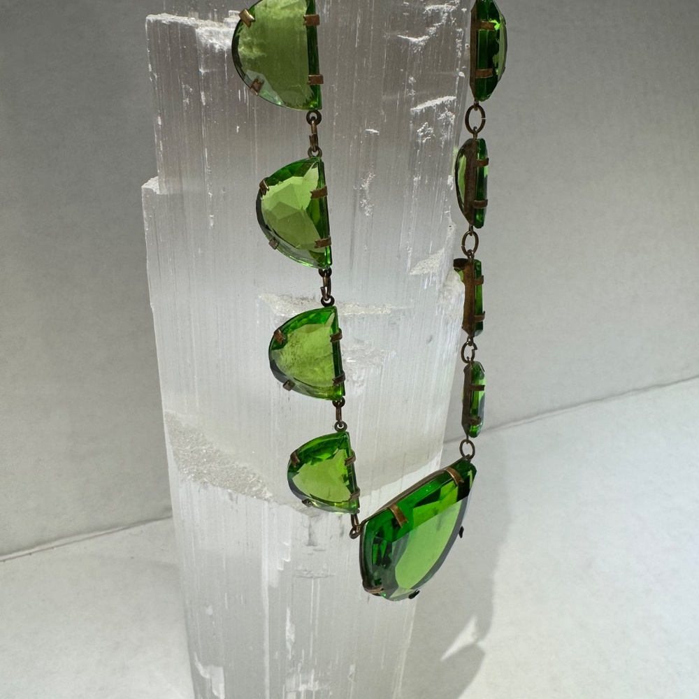 Emerald green Art Deco Czech glass - one owner since 60's. Gorgeous!